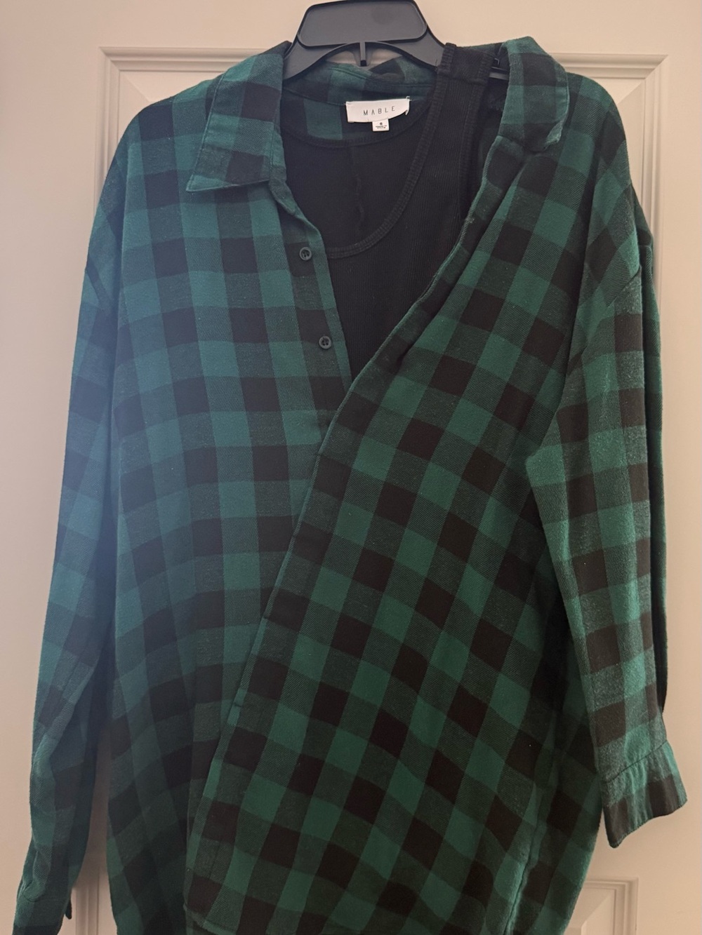 MARBLE Green & Black Buffalo Plaid Button-Down Shirt
